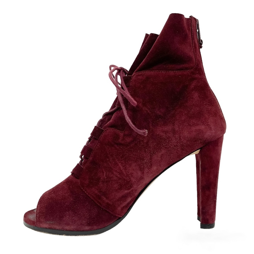 Stuart Weitzman Bound Lace-Up Peep Toe Bootie Women’s 10 - Picture 3 of 11
